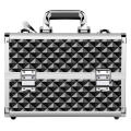 Black Carrying Makeup case aluminum Cosmetic case with trays